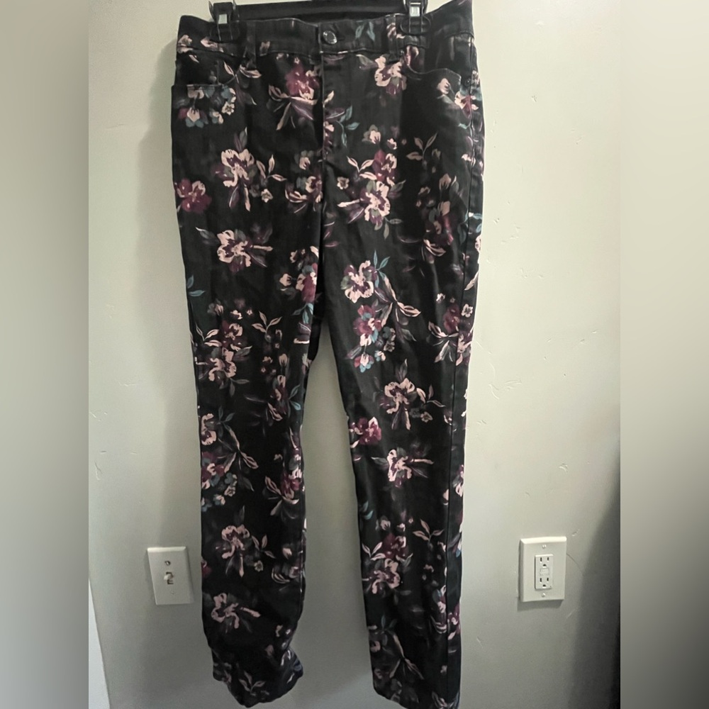 floral jeans
